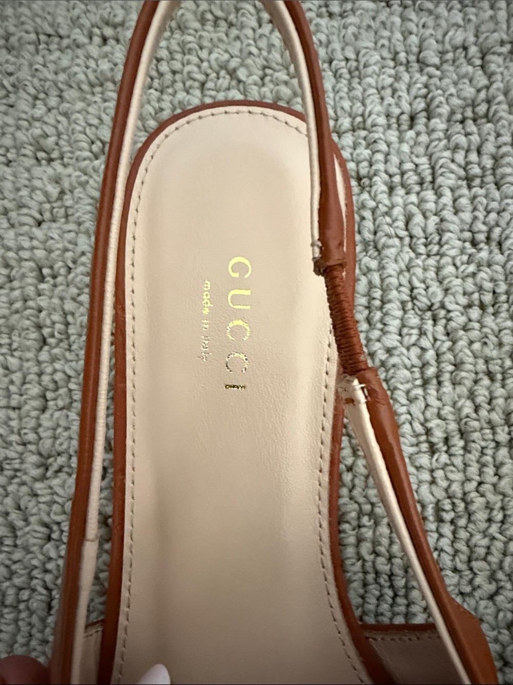 Gucci Brown Pointed Leather Slingback Mules with Gold Horsebit - Picture 3 of 4